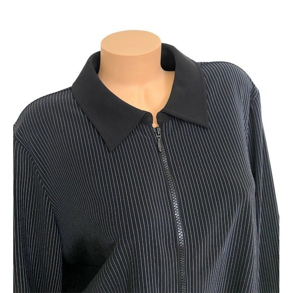 Lane Bryant Women’s Size 18/20 Plus Zip-Up Collared Jacket Striped Coat NEW - Picture 5 of 6